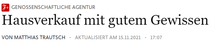 Screenshot Frankfurter Allgemeine, FAZ+ vom 15.11.2022 - Hausverkauf mit gutem Gewissen
